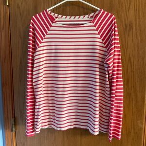 Vineyard Vines Pink and White Striped Long Sleeve Shirt Sz Large